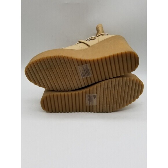 Steve Madden Womens Atomic Tan Lace Up Wedge Heel Ankle Boots Size 8 M - Picture 6 of 7